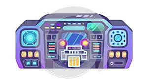 Complex Spaceship Control Panel, Advanced Interface, vector design Generative AI