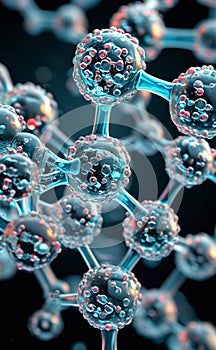 a molecule with many molecules photo
