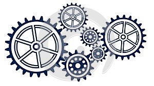 Complex system of various interlocking gears vector, vector design Generative AI