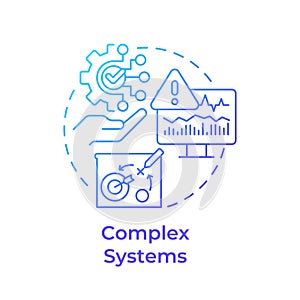 Complex systems blue gradient concept icon