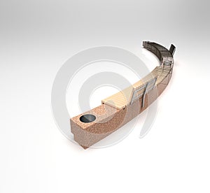 3D illustration Tempo neo complex bench for squares and parks. photo