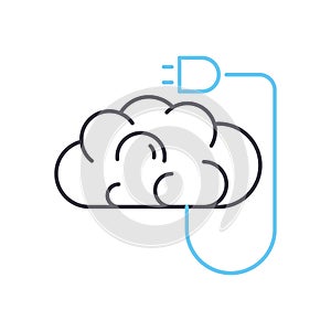 complex thinking line icon, outline symbol, vector illustration, concept sign