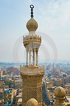 The complex tower of Bab Zuwayla Gate, Cairo, Egypt