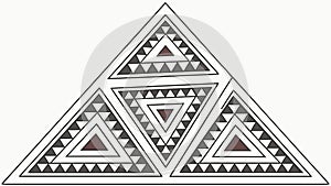 Complex Triangular Geometric Pattern Abstract Fractal Design, vector design Generative AI