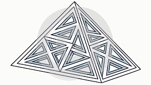 Complex Triangular Geometric Pattern, Abstract Structure Design, vector design Generative AI