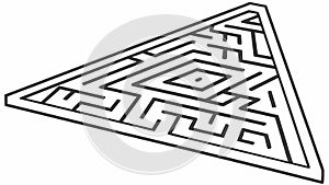 Complex Triangular Maze for Problem Solving and Challenge, vector design Generative AI