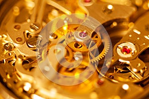 Complex watch movement close-up