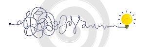 Complex way from start to idea hand draw style photo