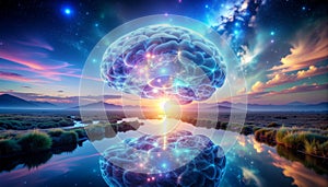 A complex web of glowing nodes resembling synapses