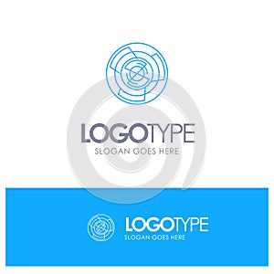 Complexity, Business, Challenge, Concept, Labyrinth, Logic, Maze Blue outLine Logo with place for tagline