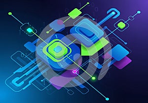 Complexity and connectivity, indicative of modern digital technology or