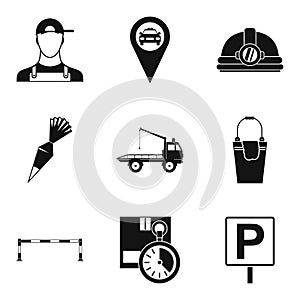 Complexity icons set, simple style