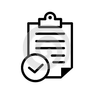 Compliance document vector icon. Approved process illustration symbol. regulation sign or logo.