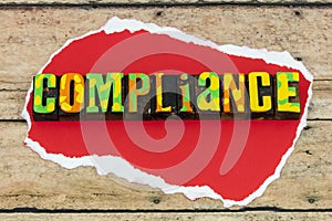 Compliance mandatory regulation business legal requirement photo