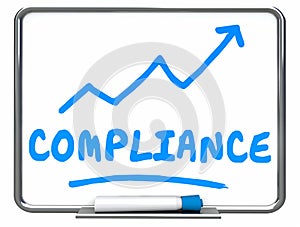 Compliance Rising Arrow Up Increase Improve Erase Board photo