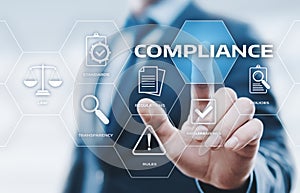 Compliance Rules Law Regulation Policy Business Technology concept