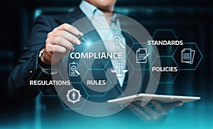 Compliance Rules Law Regulation Policy Business Technology concept