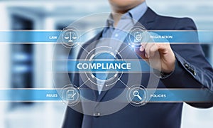 Compliance Rules Law Regulation Policy Business Technology concept photo