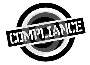 Compliance stamp on white