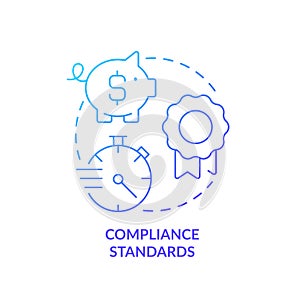 Compliance standards blue gradient concept icon
