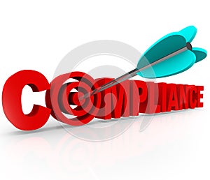 Compliance Target Aiming Follow Rules Laws Regulations Guideline