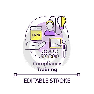 Compliance training concept icon