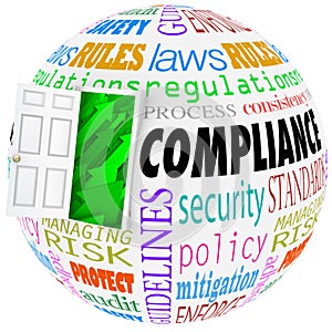 Compliance Words Sphere Following Rules Regulation photo