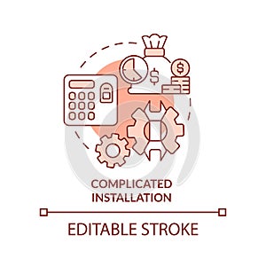 Complicated installation terracotta concept icon