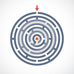 Complicated labyrinth vector icon