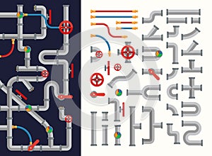 Complicated system of pipes set