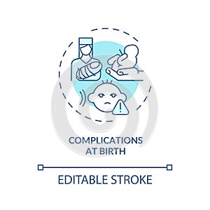 Complications at birth concept icon