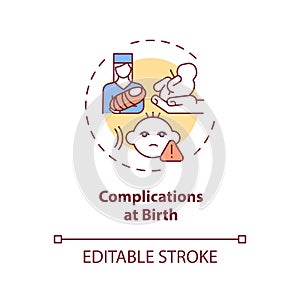 Complications at birth concept icon