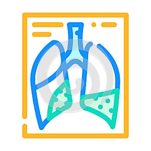 complications or pneumonia color icon vector illustration