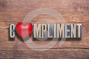 Compliment heart wood photo