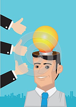 Compliments for Bright Idea Conceptual Vector Illustration