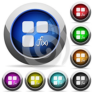 Component functions round glossy buttons