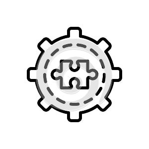 Black line icon for Component, part and piece