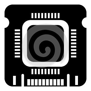 Component microchip icon, simple black style