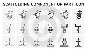 Component part of scaffold, staging vector icon.