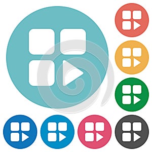 Component play flat round icons