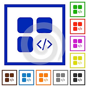 Component programming flat framed icons
