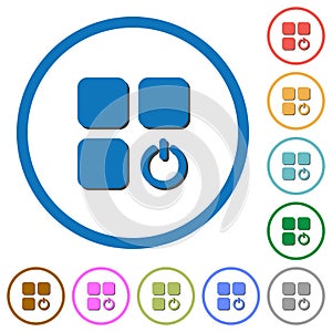 Component switch off icons with shadows and outlines