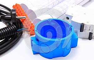 Components for electrical installations and rolls of diagrams