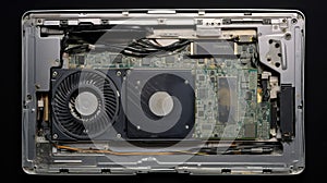 components silver back of computer