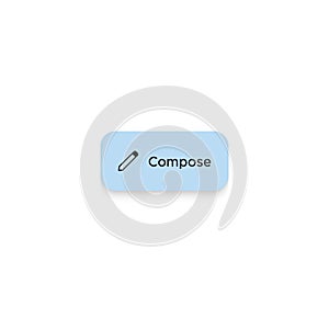 Compose Button Icon Vector. Write New Email Symbol