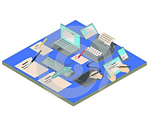 Compose concept banner, isometric style