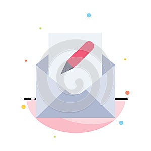 Compose, Edit, Email, Envelope, Mail Abstract Flat Color Icon Template