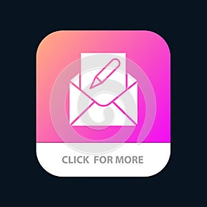 Compose, Edit, Email, Envelope, Mail Mobile App Button. Android and IOS Glyph Version