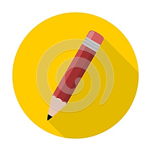 Compose icon, pencil with long shadow