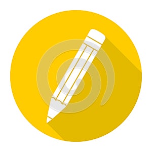 Compose icon, pencil with long shadow